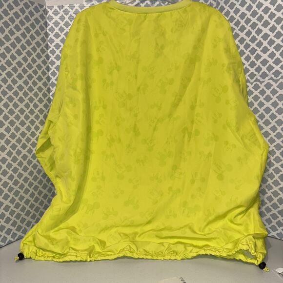 Mens Unisex Disney Neon Yellow Mickey Pullover Jacket Windbreaker 2XL EUC - Picture 5 of 5